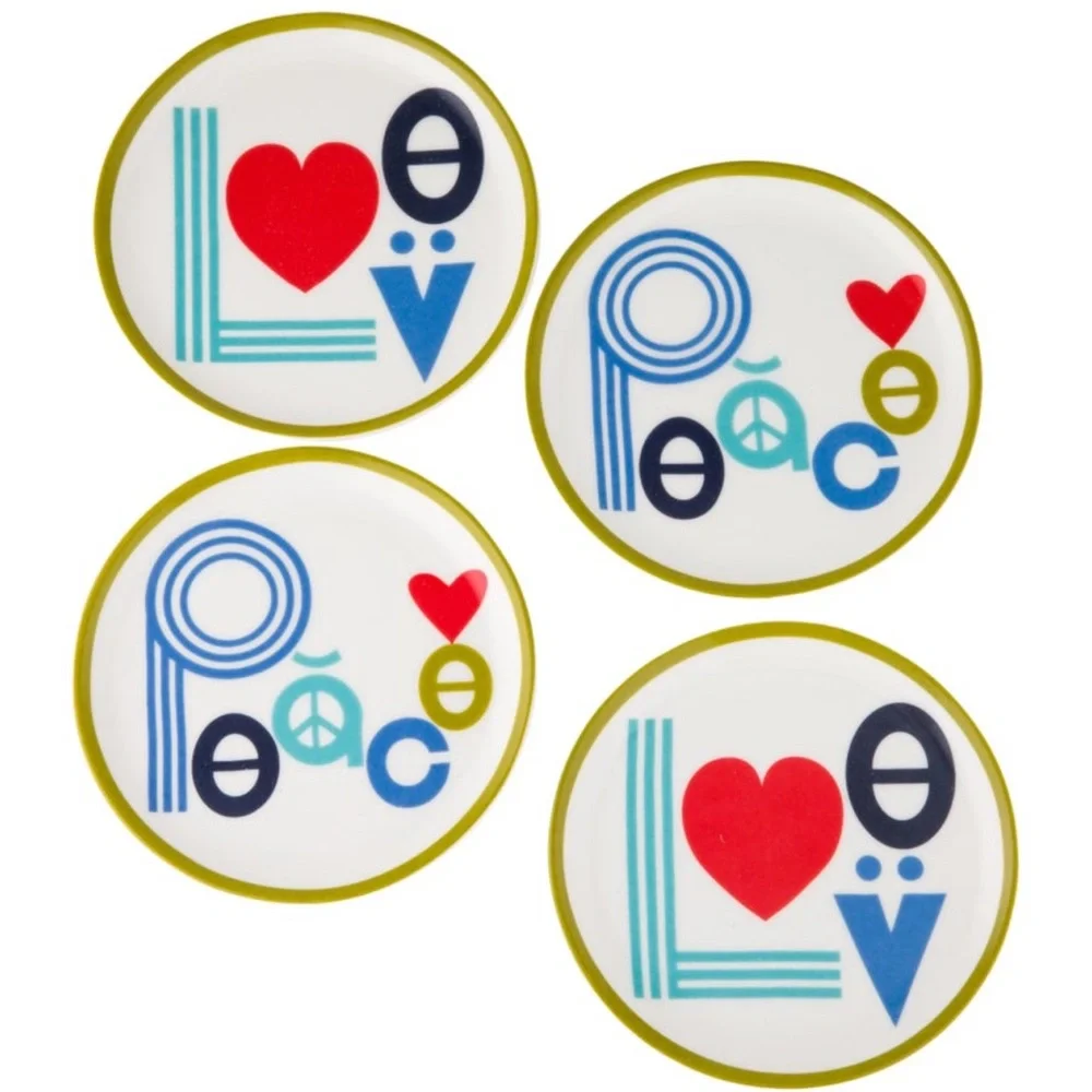 NEW Jonathan Adler Retired Peace & Love Coasters